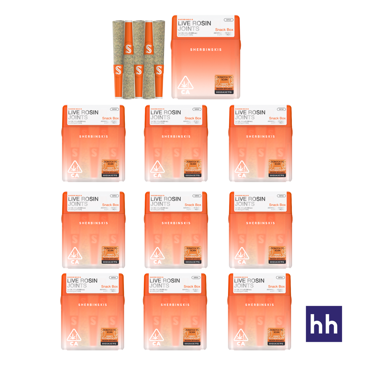 Sherbinskis - 2.5G THCA Live Resin Infused Joints (5ct - 0.5g )