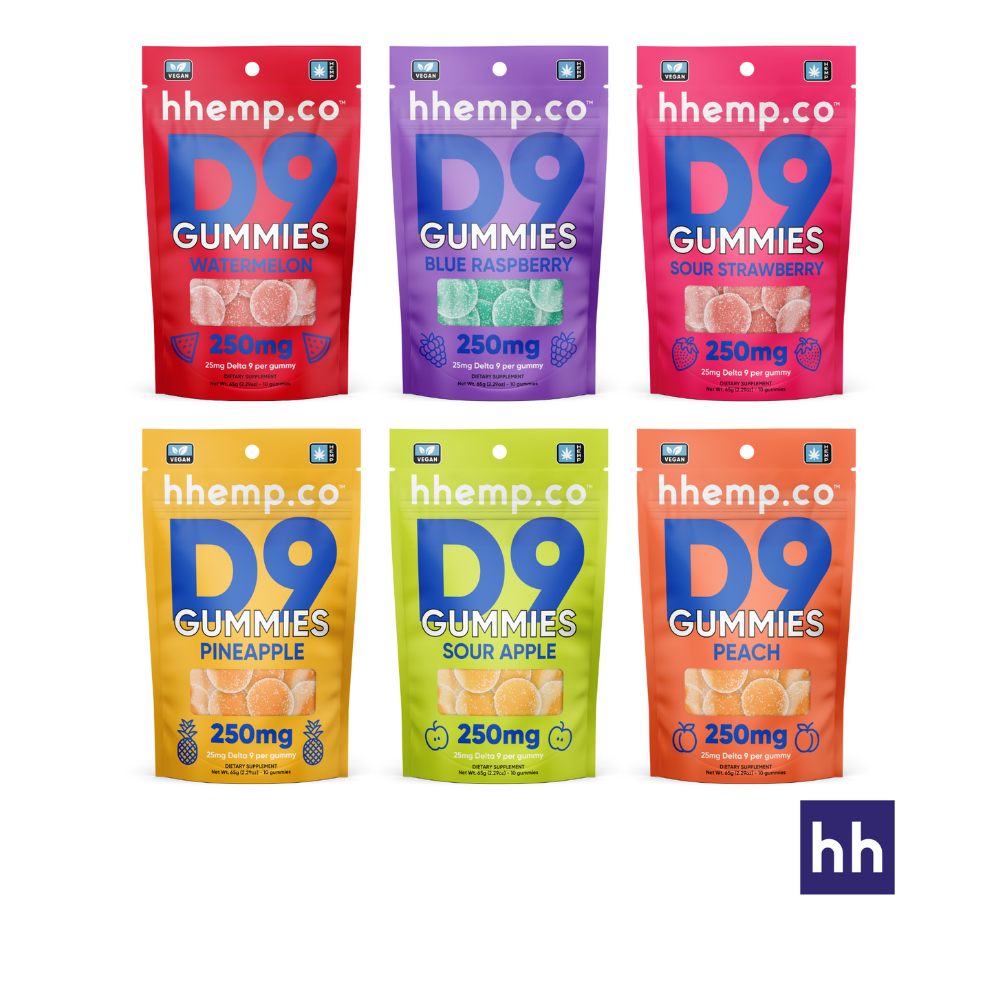 hhemp.co - Delta 9 25mg 10pk Gummies