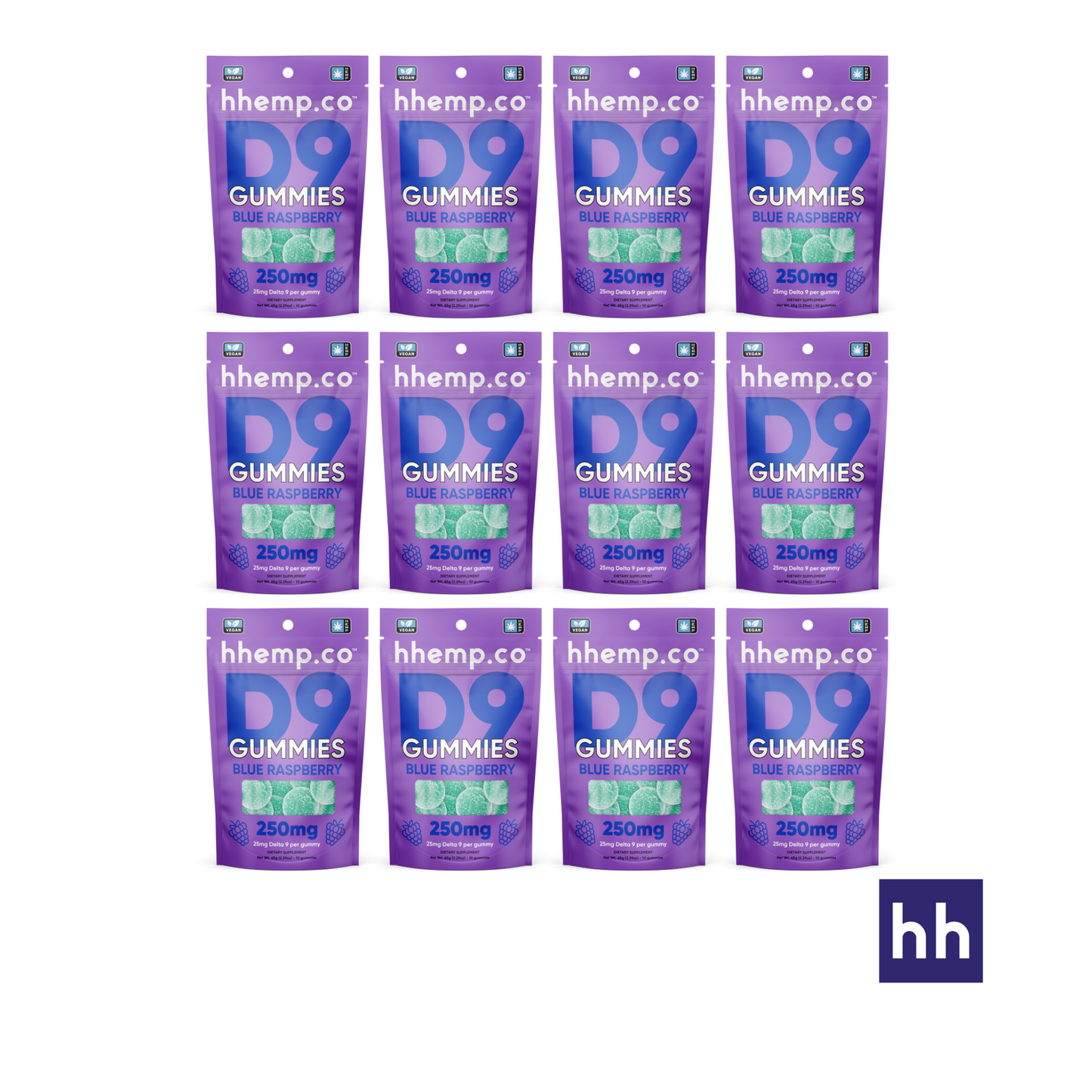 hhemp.co - Delta 9 25mg 10pk Gummies