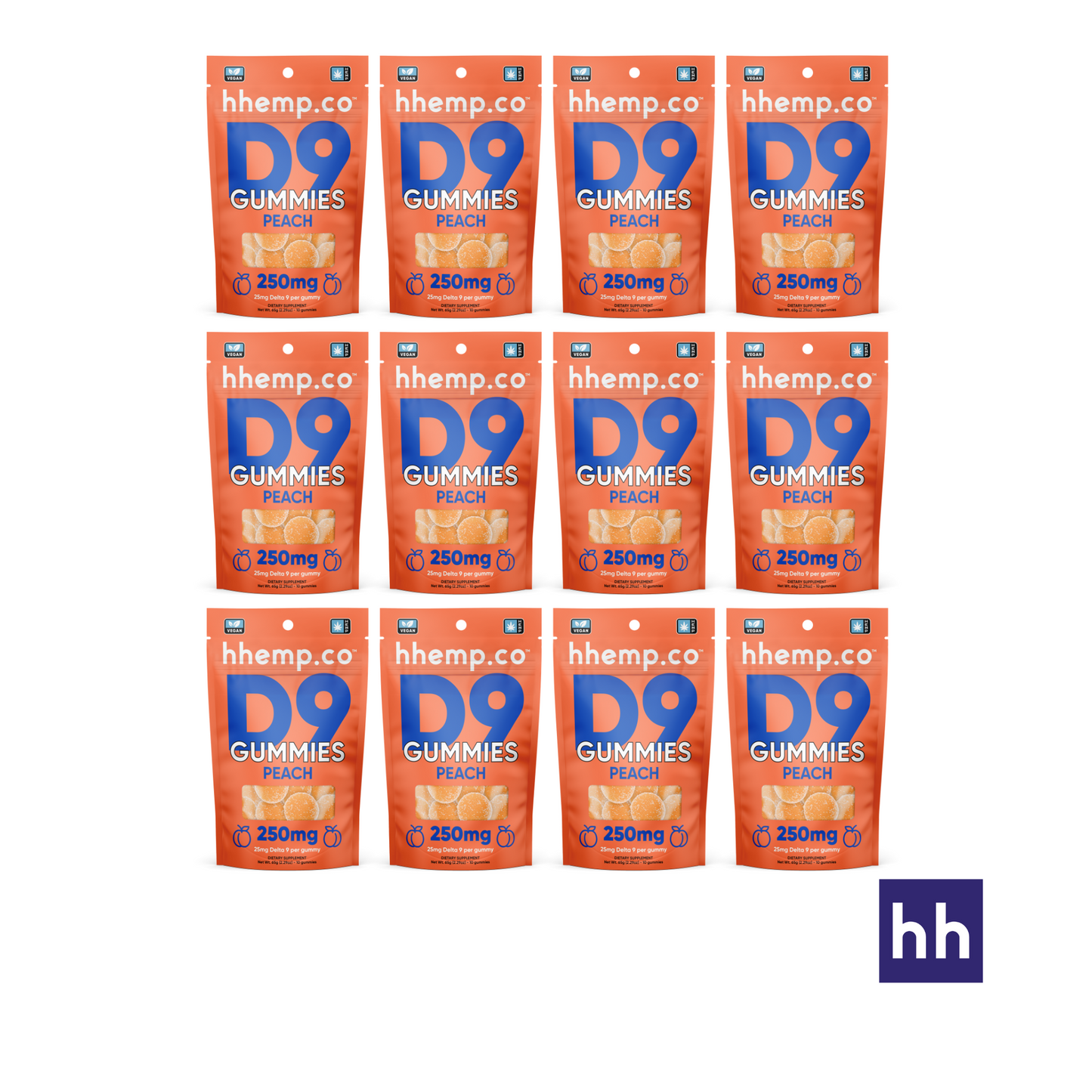 hhemp.co - Delta 9 25mg 10pk Gummies
