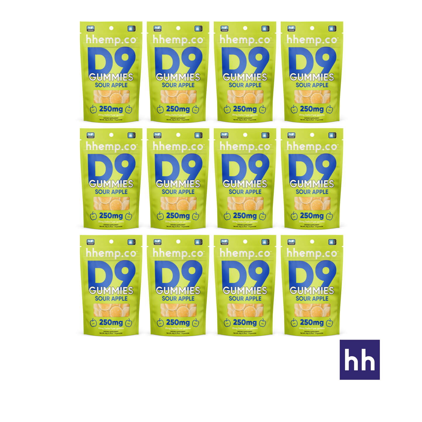 hhemp.co - Delta 9 25mg 10pk Gummies