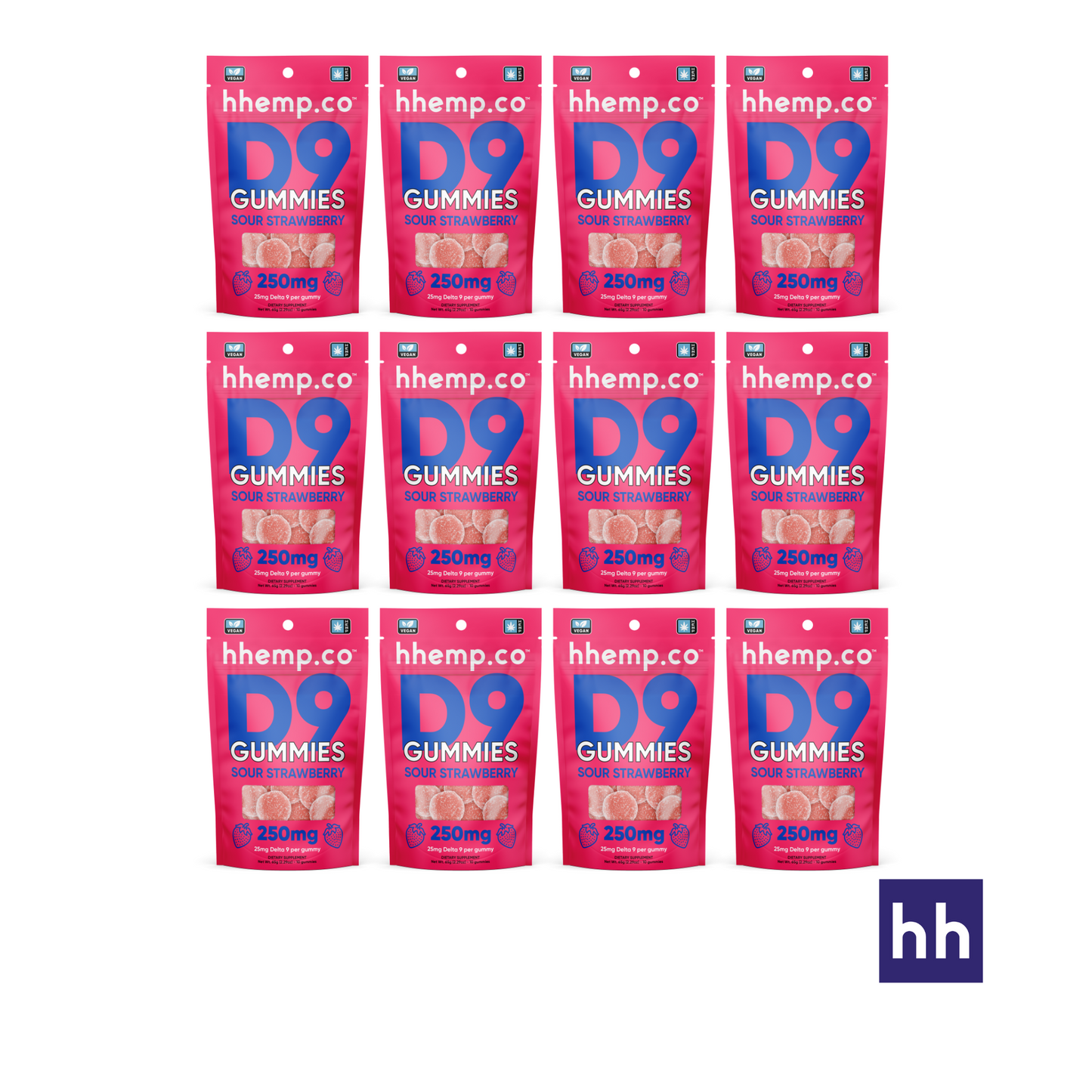 hhemp.co - Delta 9 25mg 10pk Gummies