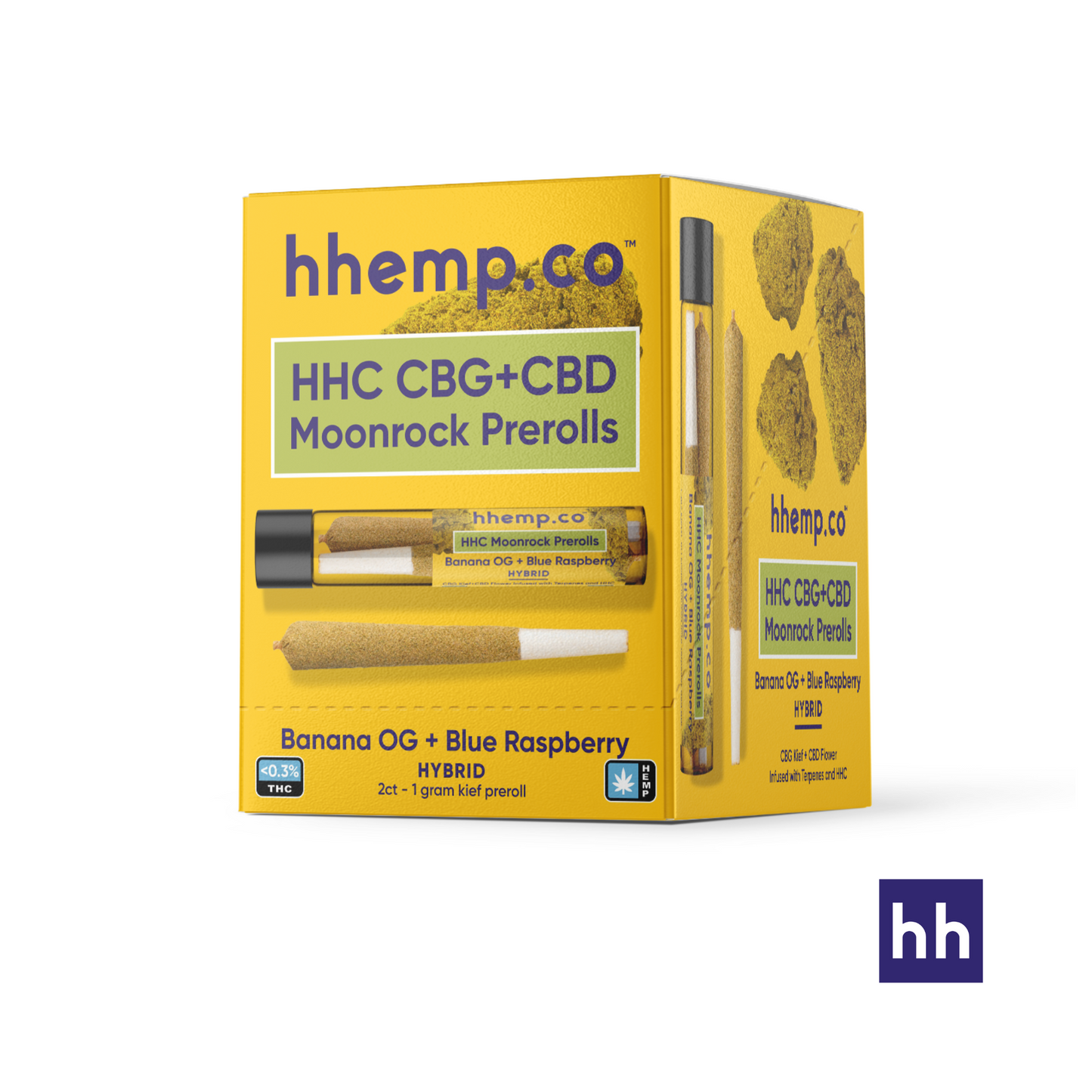 hhemp.co HHC 1g 2pk Moonrock Prerolls - (12ct Box)