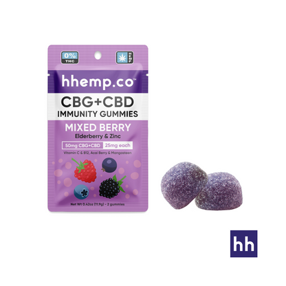 hhemp.co CBG+CBD 50mg 2pk Immunity Gummies