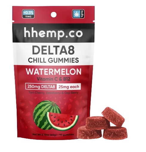 hhemp.co Delta 8 250mg 10pk Chill Gummies Watermelon - (12ct Box)