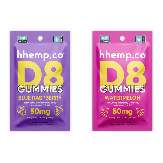 hhemp.co Delta 8 50mg 2pk Gummies - (24ct Box) - hhemp.co Wholesale 