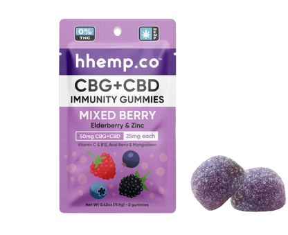 hhemp.co CBG+CBD 50mg 2pk Immunity Gummies - (24ct Box)