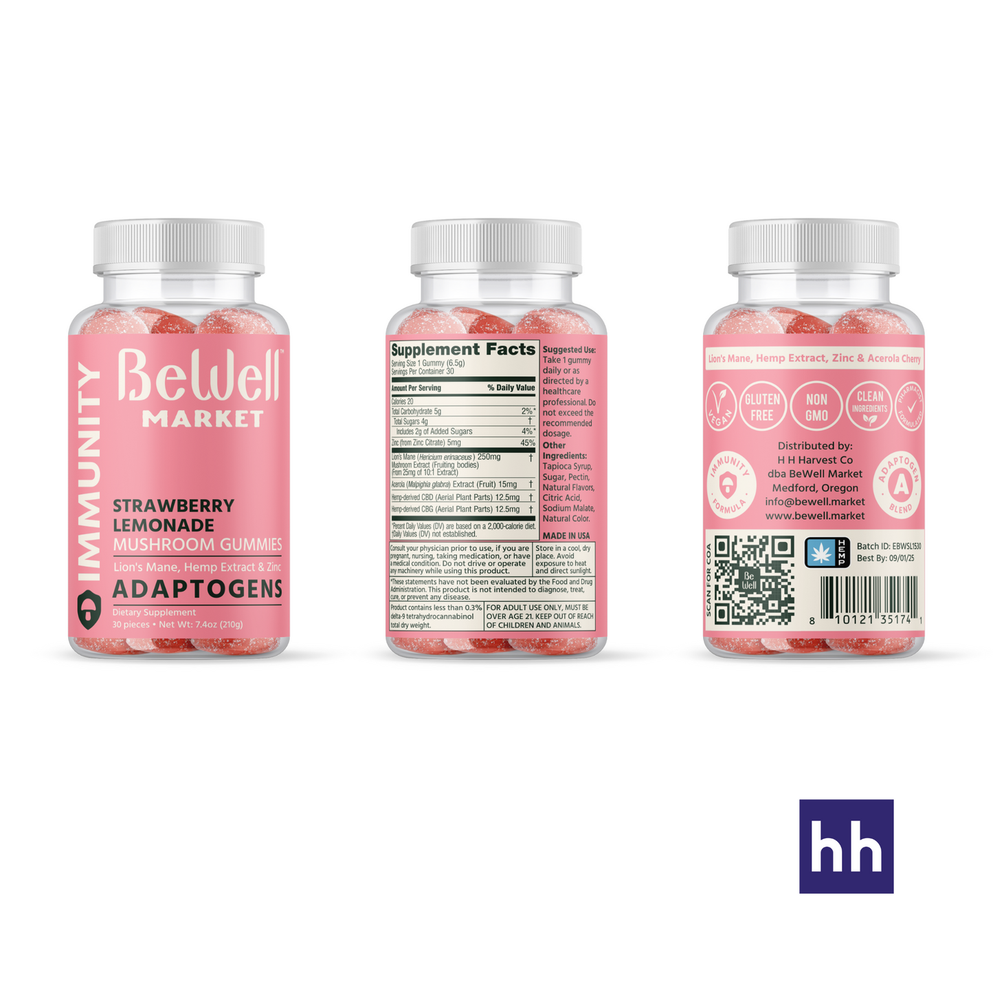 BeWell Mushroom Adaptogens Gummies - (Unit)