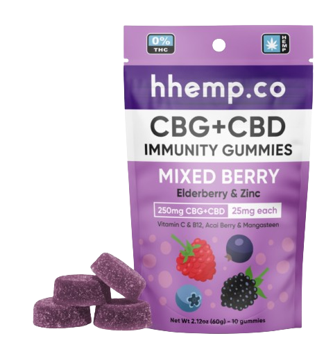 hhemp.co CBG + CBD 250mg 10pk Immunity Gummies - (12ct Box)