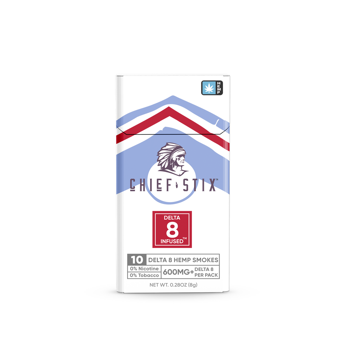 Chief Stix Delta 8 Hemp Smokes 10ct 600mg - (10pk Carton) - hhemp.co Wholesale 