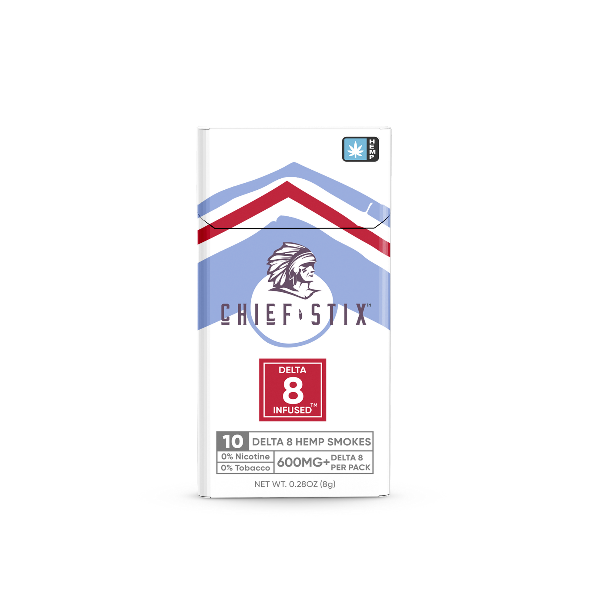 Chief Stix Delta 8 Hemp Smokes 10ct 600mg - (10pk Carton) - hhemp.co Wholesale 