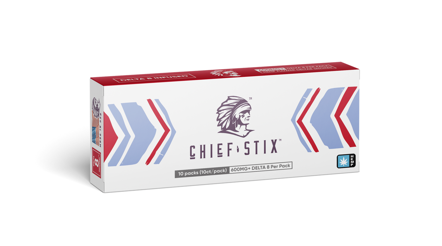 Chief Stix Delta 8 Hemp Smokes 10ct 600mg - (10pk Carton)