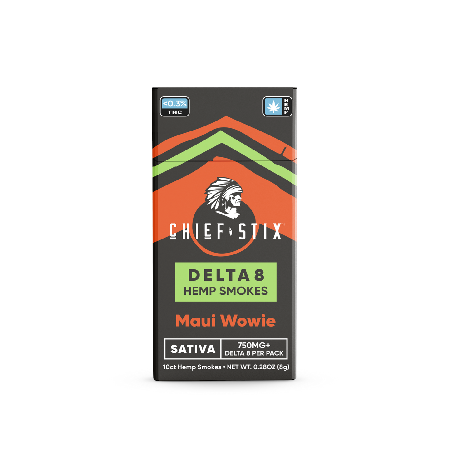 Chief Stix Delta 8 Hemp Smokes 10ct 750mg Maui Wowie - (10pk Carton) - hhemp.co Wholesale 