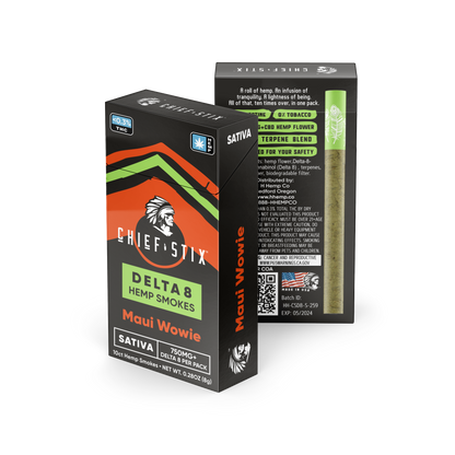 Chief Stix Delta 8 Hemp Smokes 10ct 750mg Maui Wowie - (10pk Carton) - hhemp.co Wholesale 
