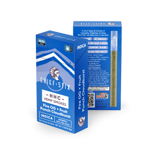Chief Stix HHC Hemp Smokes 10ct 600mg Fire OG + Fruit Punch Indica - (10pk Carton) - hhemp.co Wholesale 