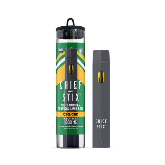 Chief Stix CBG : CBD 1g Disposable Vape Fruit Punch + Tropical Lime Soda - (Unit)