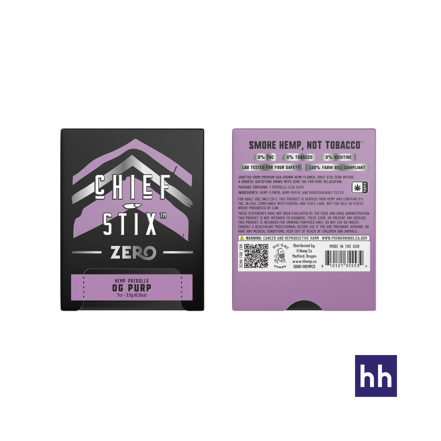 Chief Stix Zero - Zero THC 7ct 0.5g Prerolls