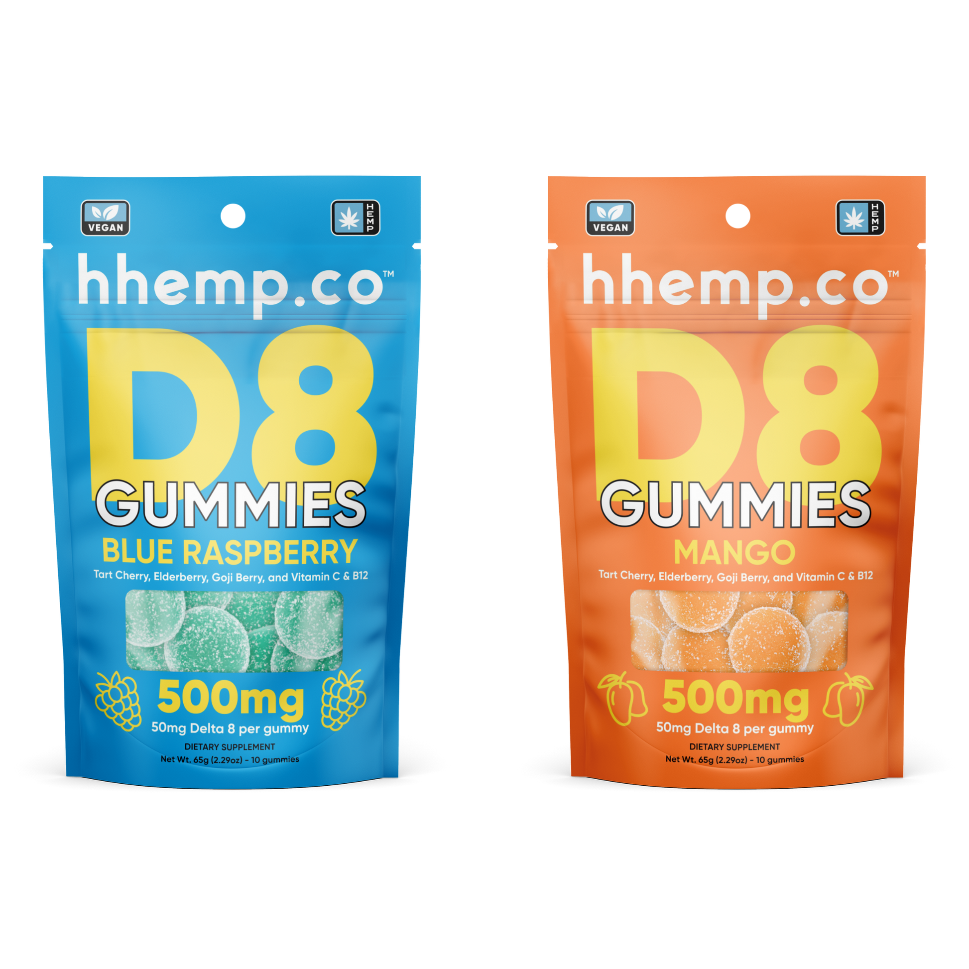 hhemp.co Delta 8 Gummies 10ct 500mg - (12pk Box) - hhemp.co Wholesale 