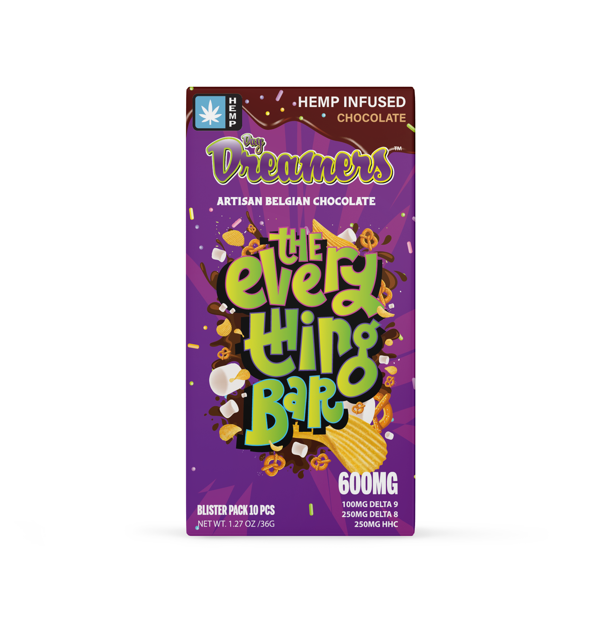 Day Dreamers Artisan Belgian Delta 8/9 Chocolate - 10ct Box