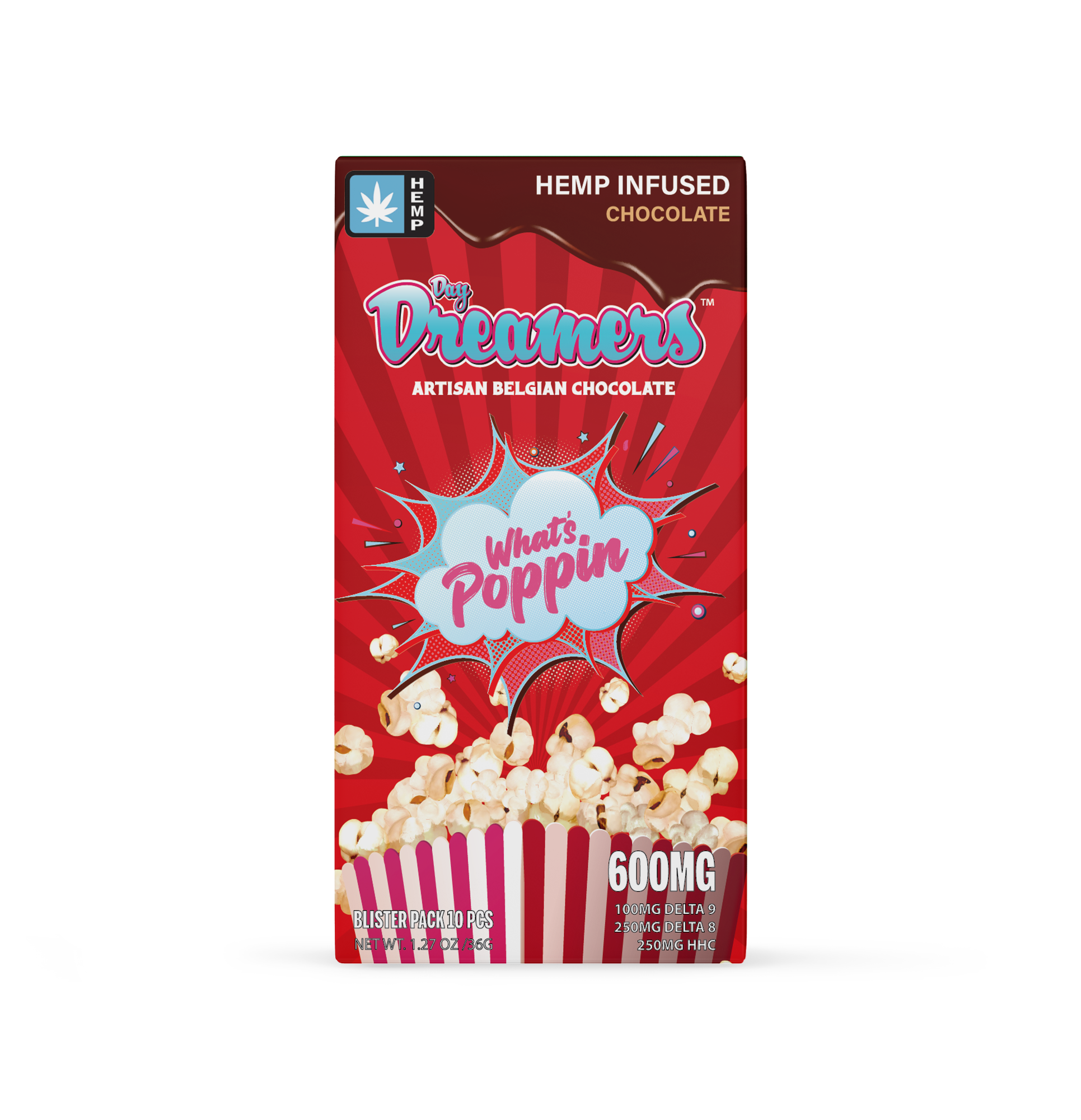 Day Dreamers Artisan Belgian Delta 8/9 Chocolate - 10ct Box