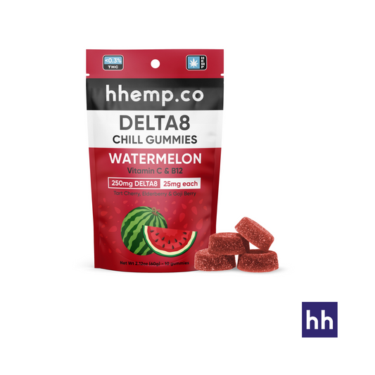 hhemp.co - Delta 8 250mg 10pk Chill Gummies Watermelon