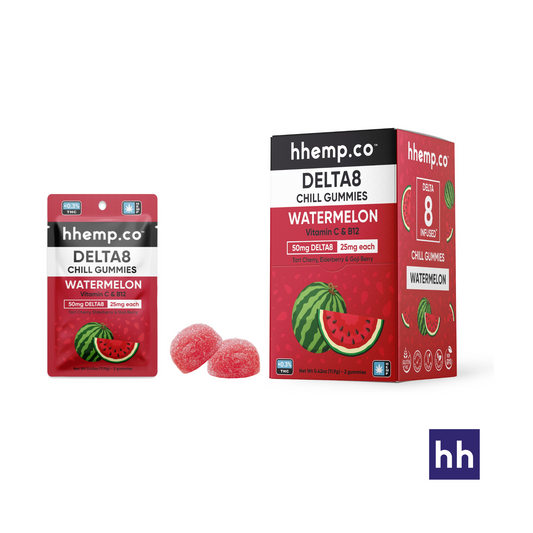 hhemp.co - Delta 8 50mg 2pk Chill Gummies Watermelon