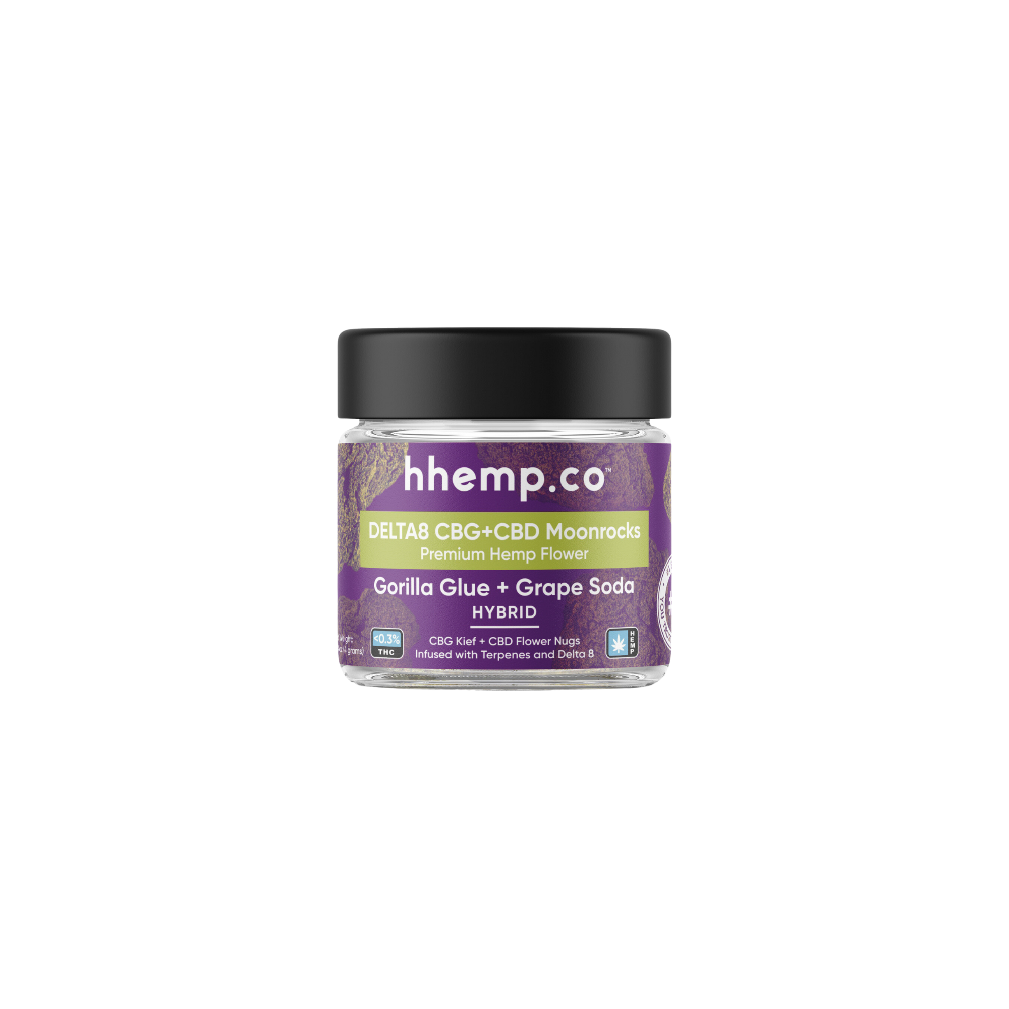Delta8 CBG+CBD Moonrocks 4g Flower Jar - Unit