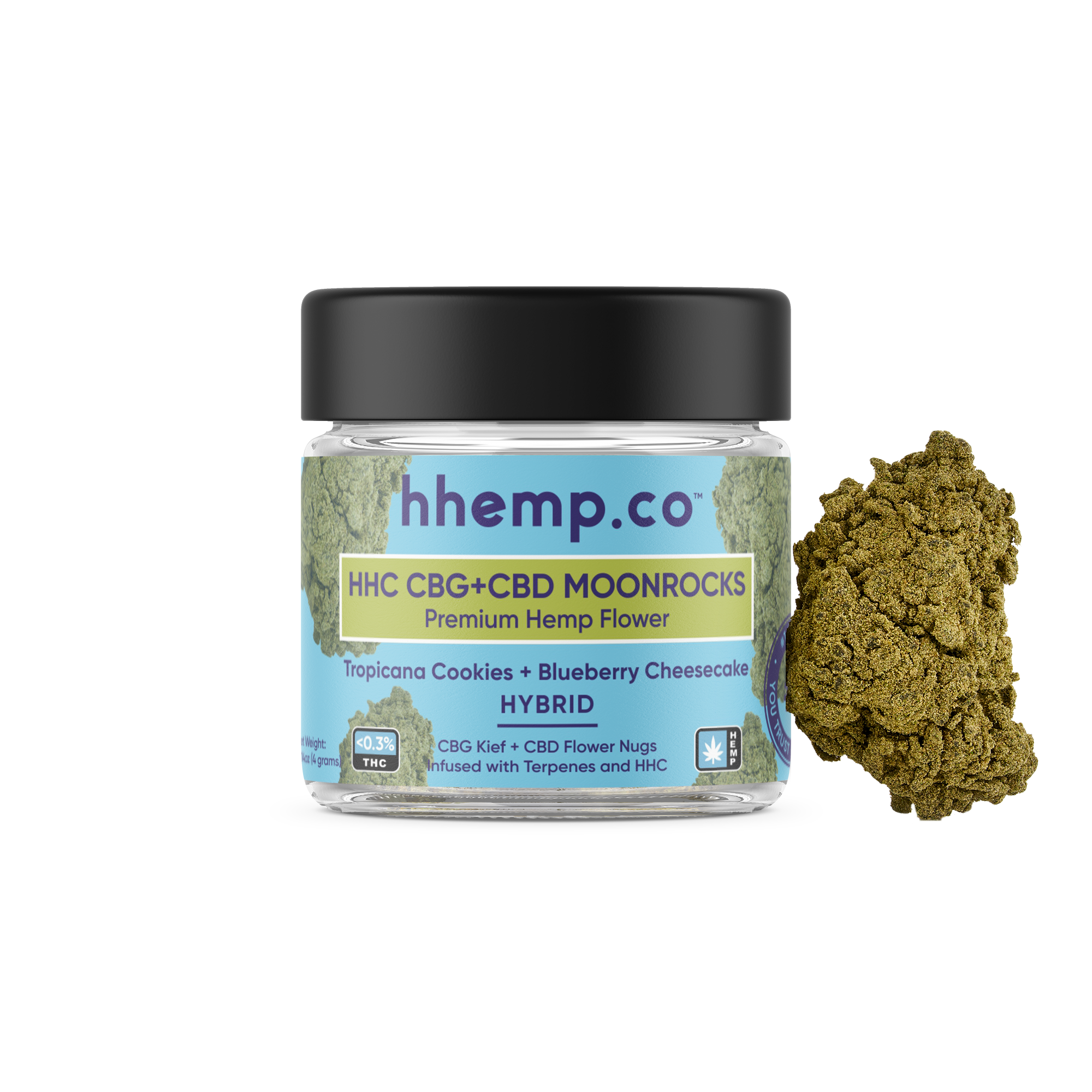 HHC CBG+CBD Moonrocks 4g Flower Jar - Unit