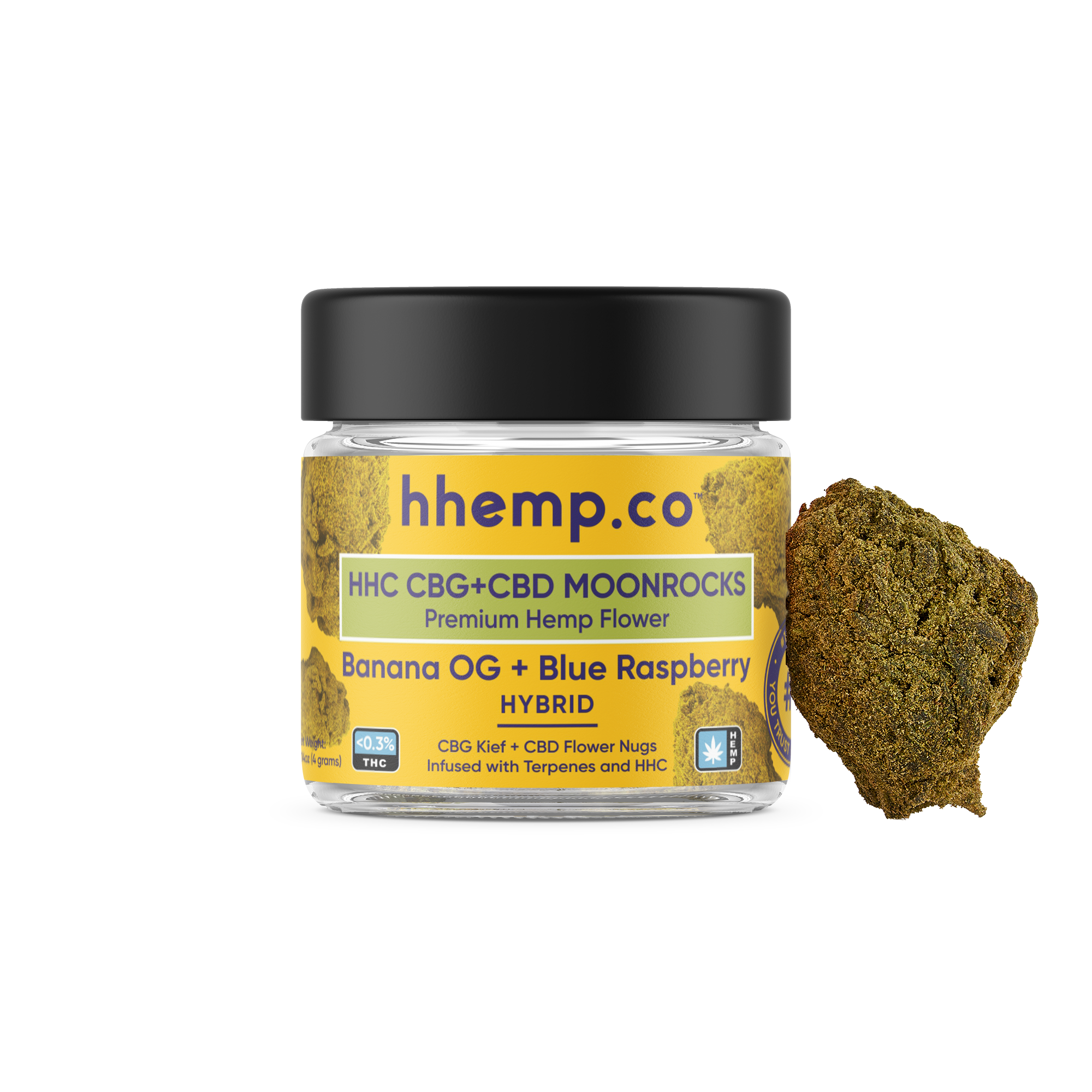 HHC CBG+CBD Moonrocks 4g Flower Jar - Unit