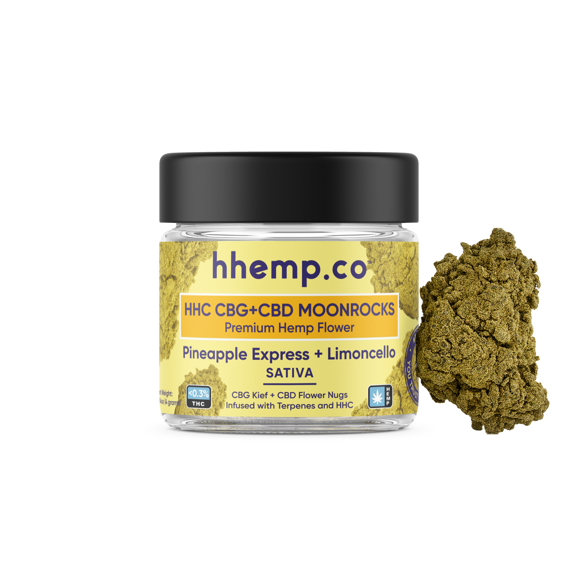 HHC CBG+CBD Moonrocks 4g Flower Jar - Unit