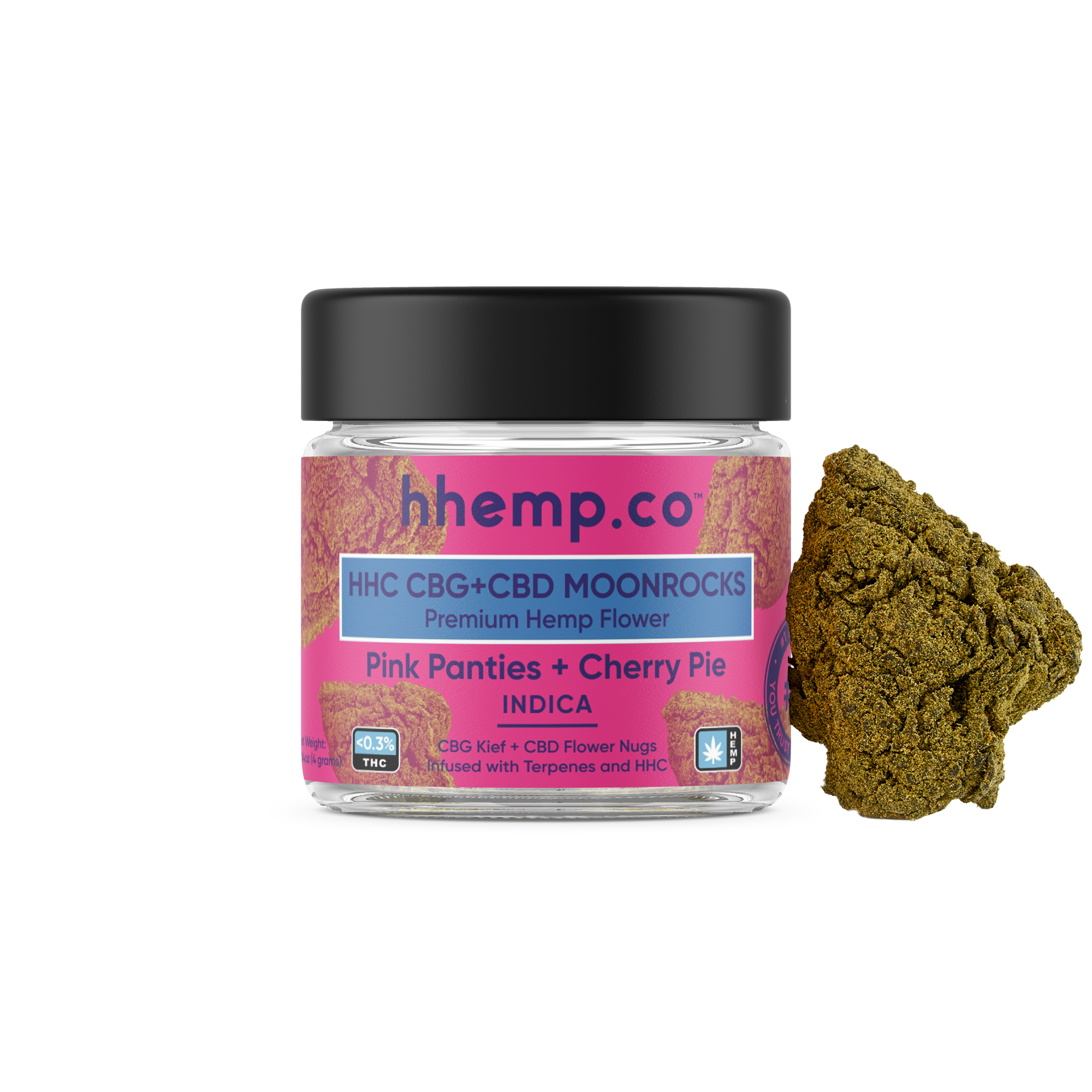 HHC CBG+CBD Moonrocks 4g Flower Jar - Unit