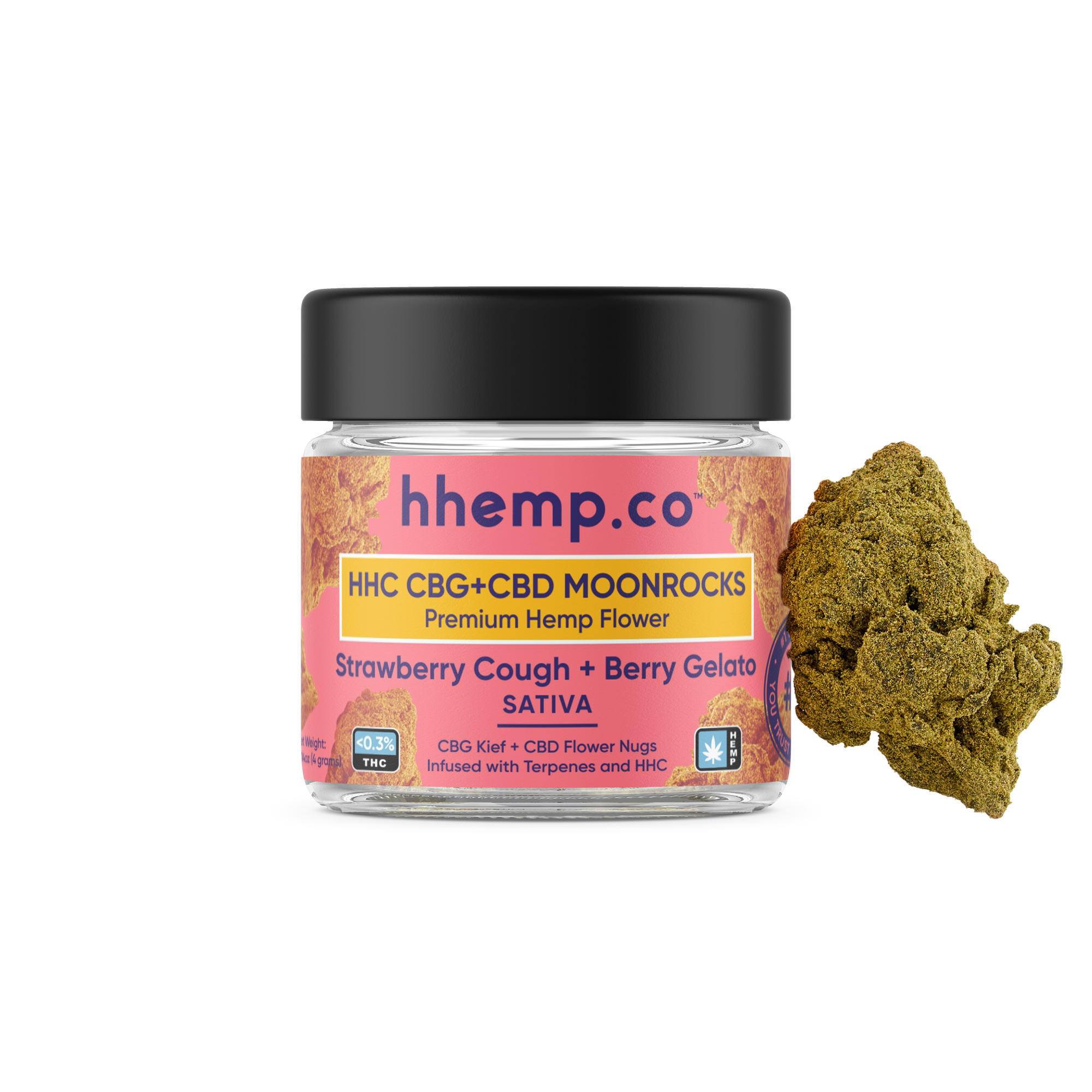 HHC CBG+CBD Moonrocks 4g Flower Jar - Unit