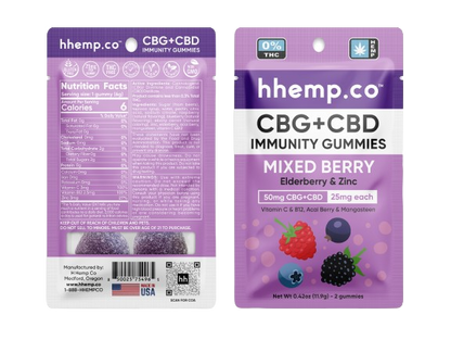 hhemp.co CBG+CBD 50mg Immunity Gummies 2/PK - Unit