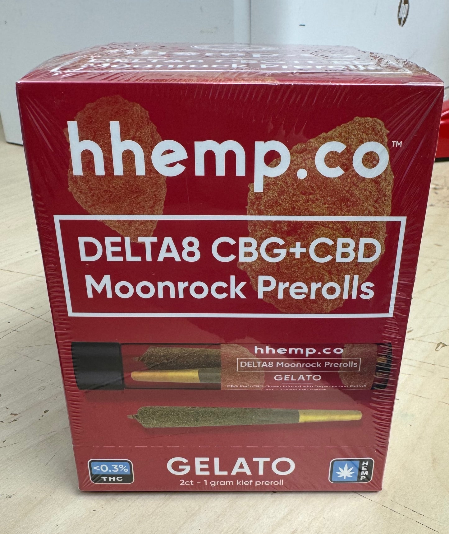 hhemp.co Delta8 CBG+CBD 2ct Moonrock Prerolls - Box