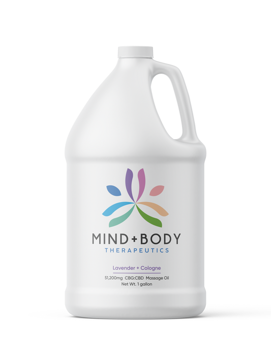Mind+Body Therapeutics CBG:CBD 51,200mg Massage Oil 1 Gallon - Lavender + Cologne