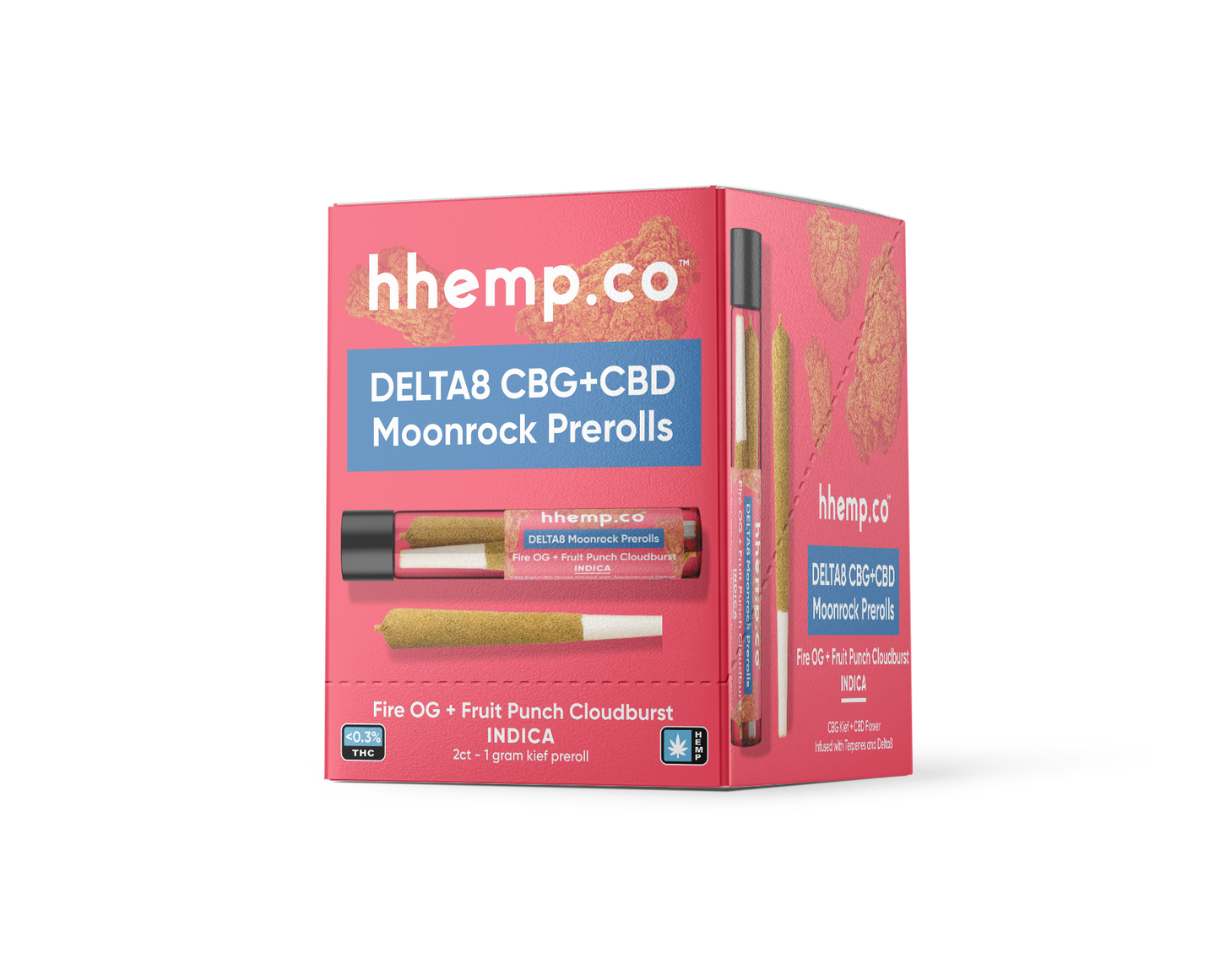 hhemp.co Delta 8 Moonrock Prerolls 2ct 1g - (12ct Box)