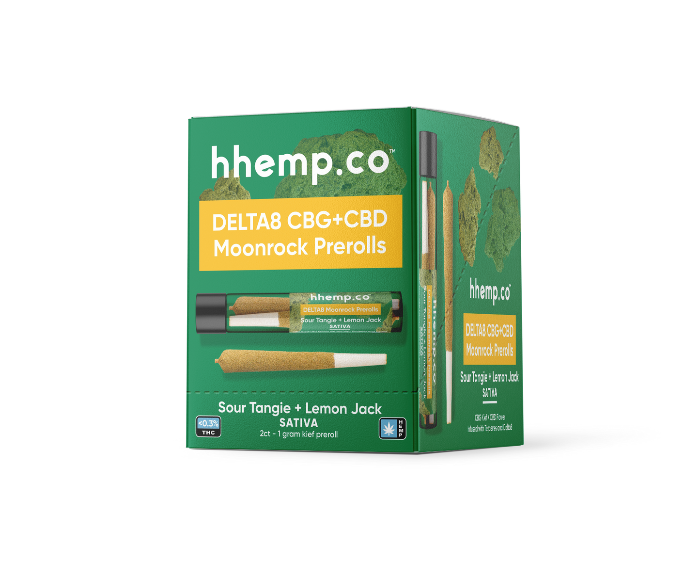 hhemp.co Delta 8 Moonrock Prerolls 2ct 1g - (12ct Box)