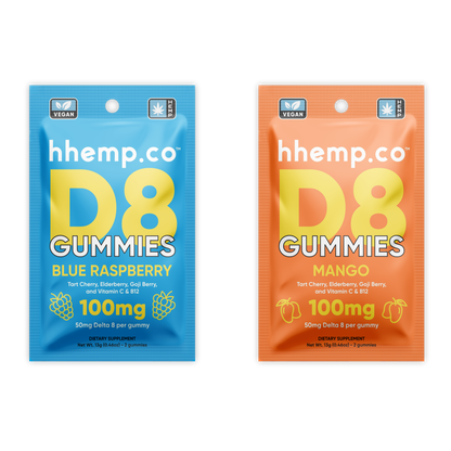 hhemp.co Delta 8 Gummies 100mg 2ct - (24pk Box)