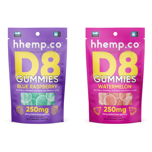 hhemp.co Delta 8 Gummies 10ct 250mg - (12pk Box) - hhemp.co Wholesale 
