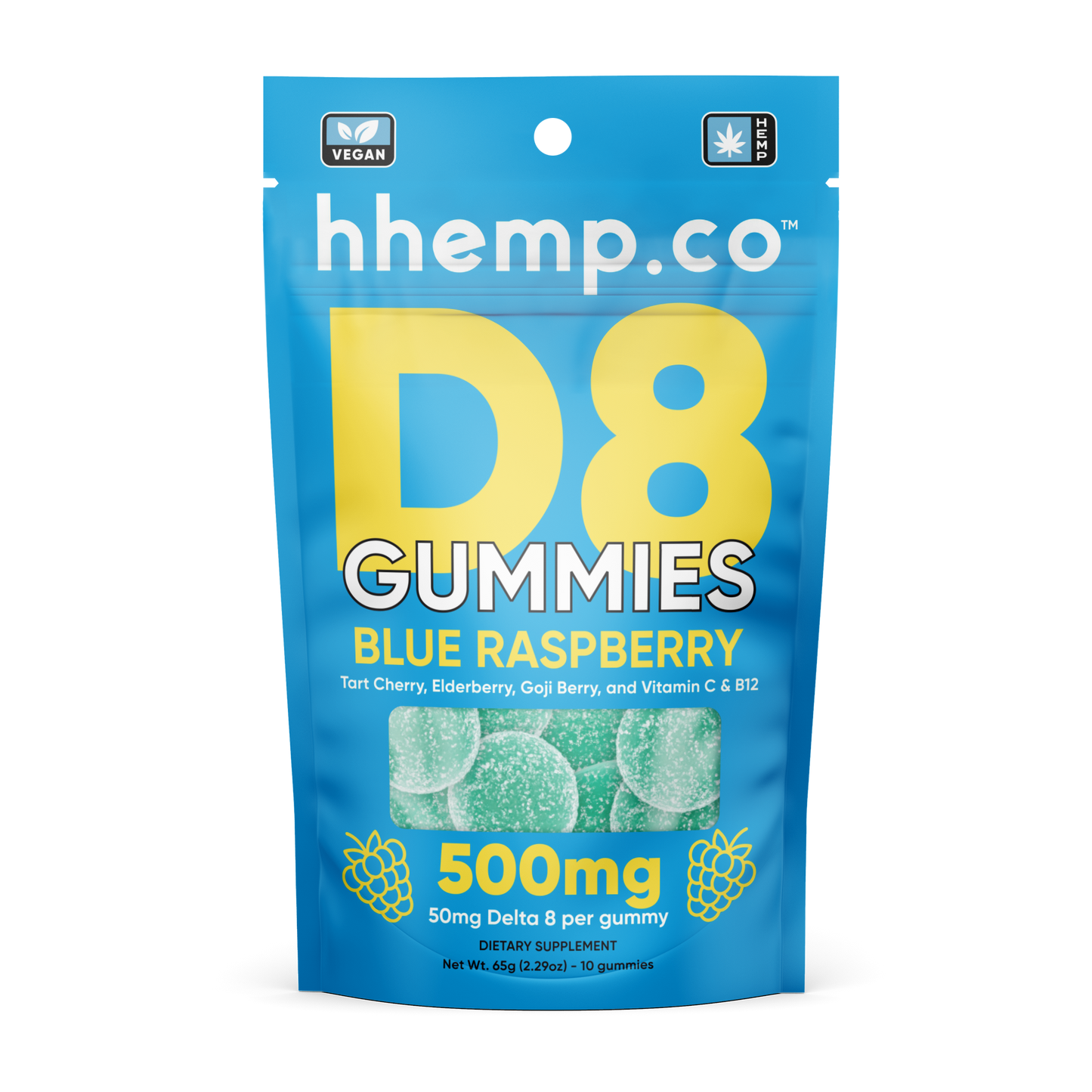 hhemp.co Delta 8 Gummies 10ct 500mg - (12pk Box)