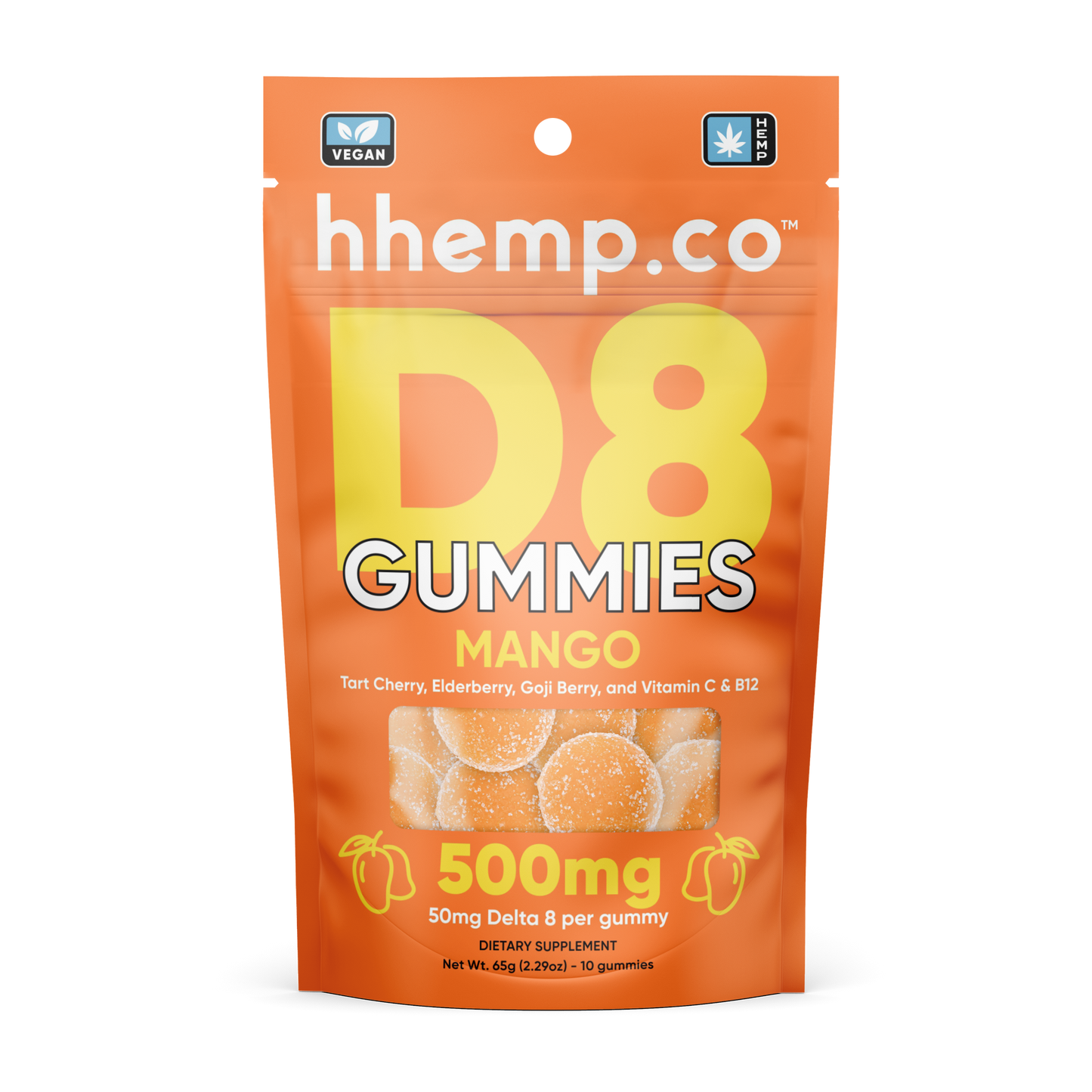 hhemp.co Delta 8 Gummies 10ct 500mg - (12pk Box)