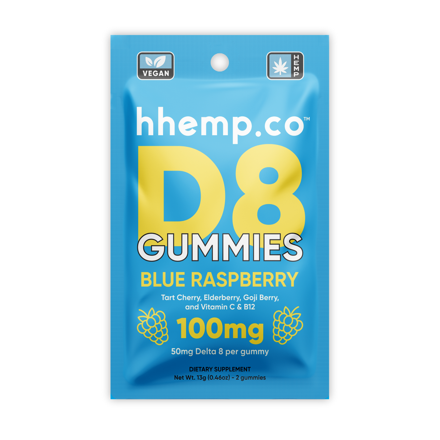 hhemp.co Delta 8 Gummies 100mg 2ct - (24pk Box)