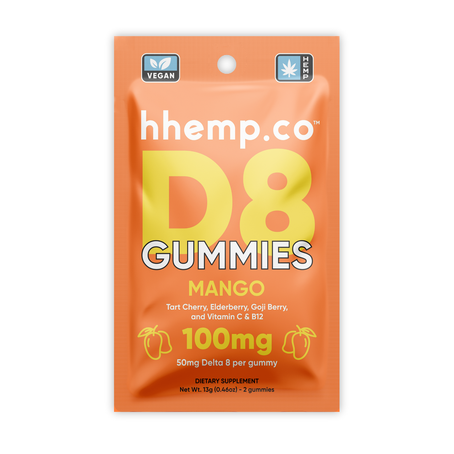 hhemp.co Delta 8 Gummies 100mg 2ct - (24pk Box)