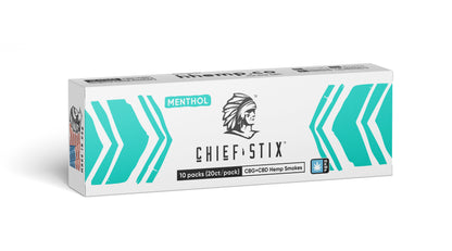 Chief Stix CBG + CBD Hemp Smokes Menthol 20ct 1200mg - (10pk Carton)