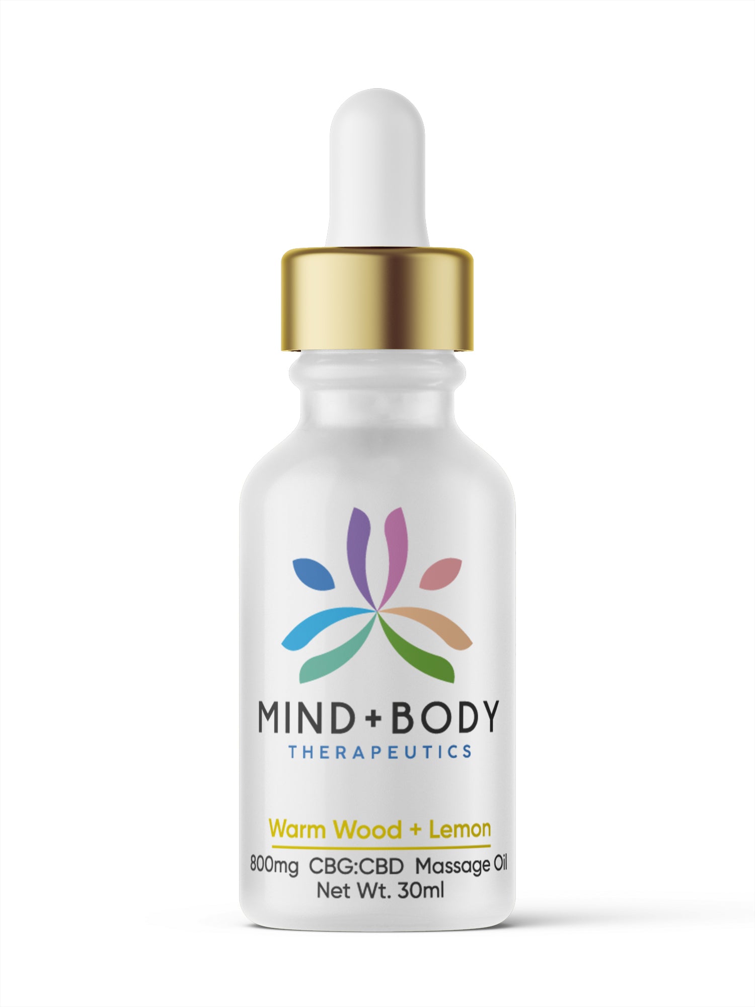 Mind+Body Therapeutics CBG:CBD 800mg Massage Oil 30ml - Warm Wood + Lemon (12ct) - Unit