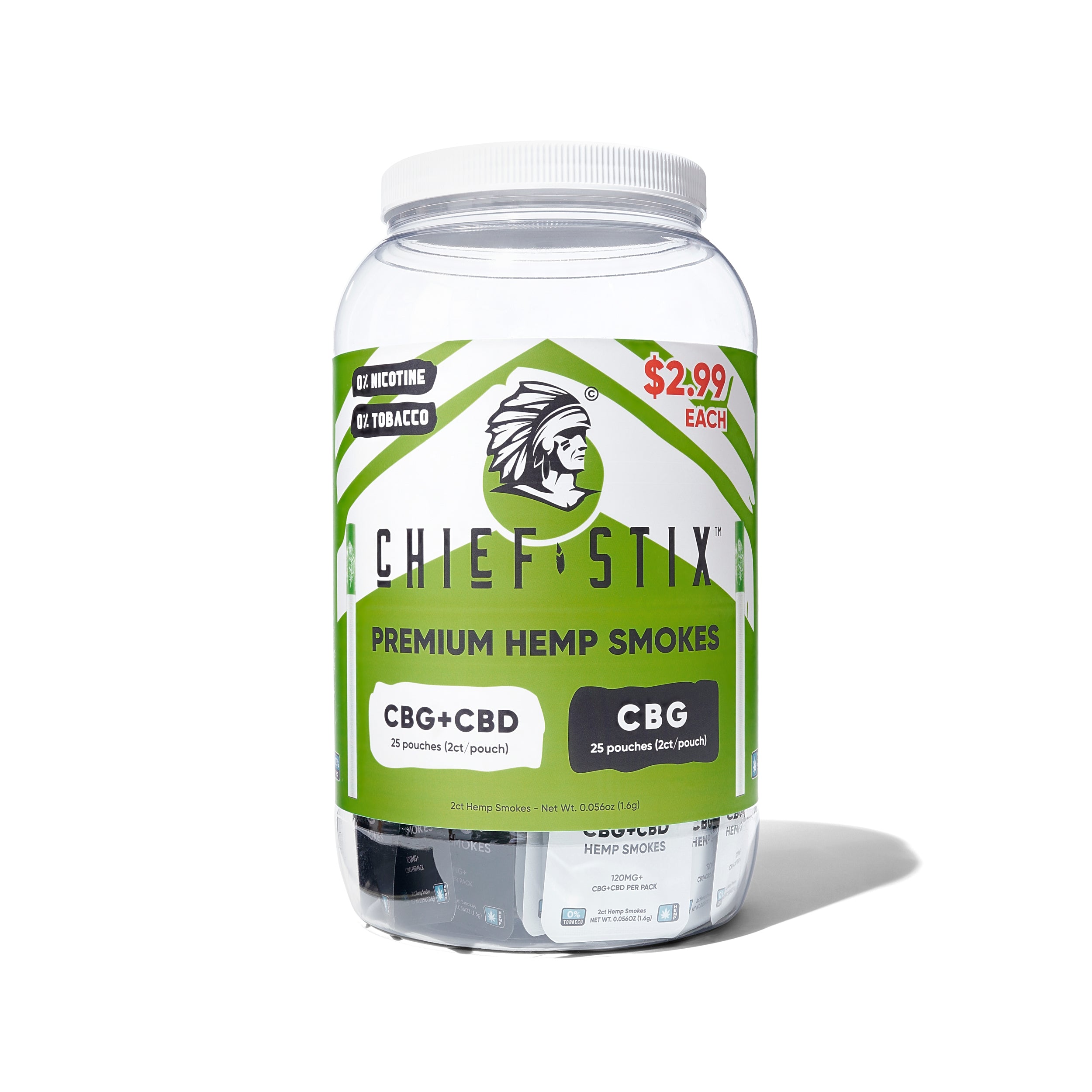 Chief Stix CBG+CBD 2ct Pouch Container Tub (50ct)