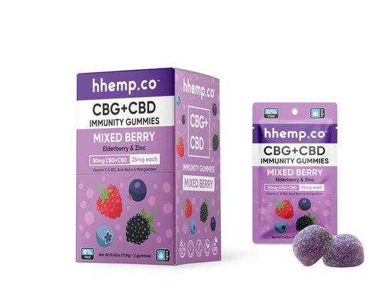 hhemp.co CBG+CBD 50mg 2pk Immunity Gummies - (24ct Box)