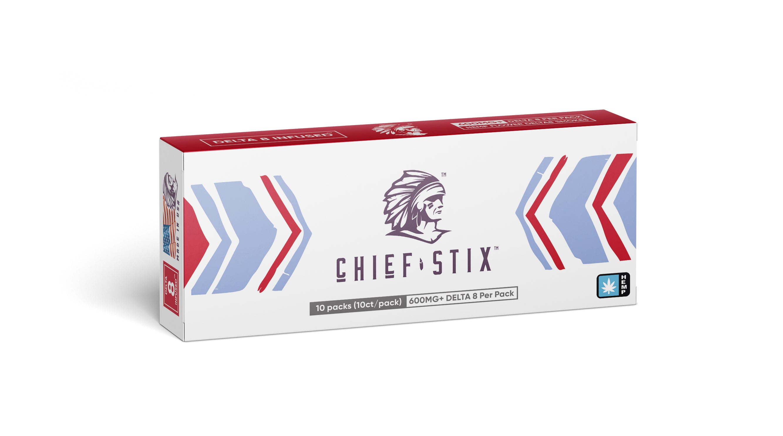 Chief Stix Delta8 Hemp Smokes 600mg (10ct) - Carton