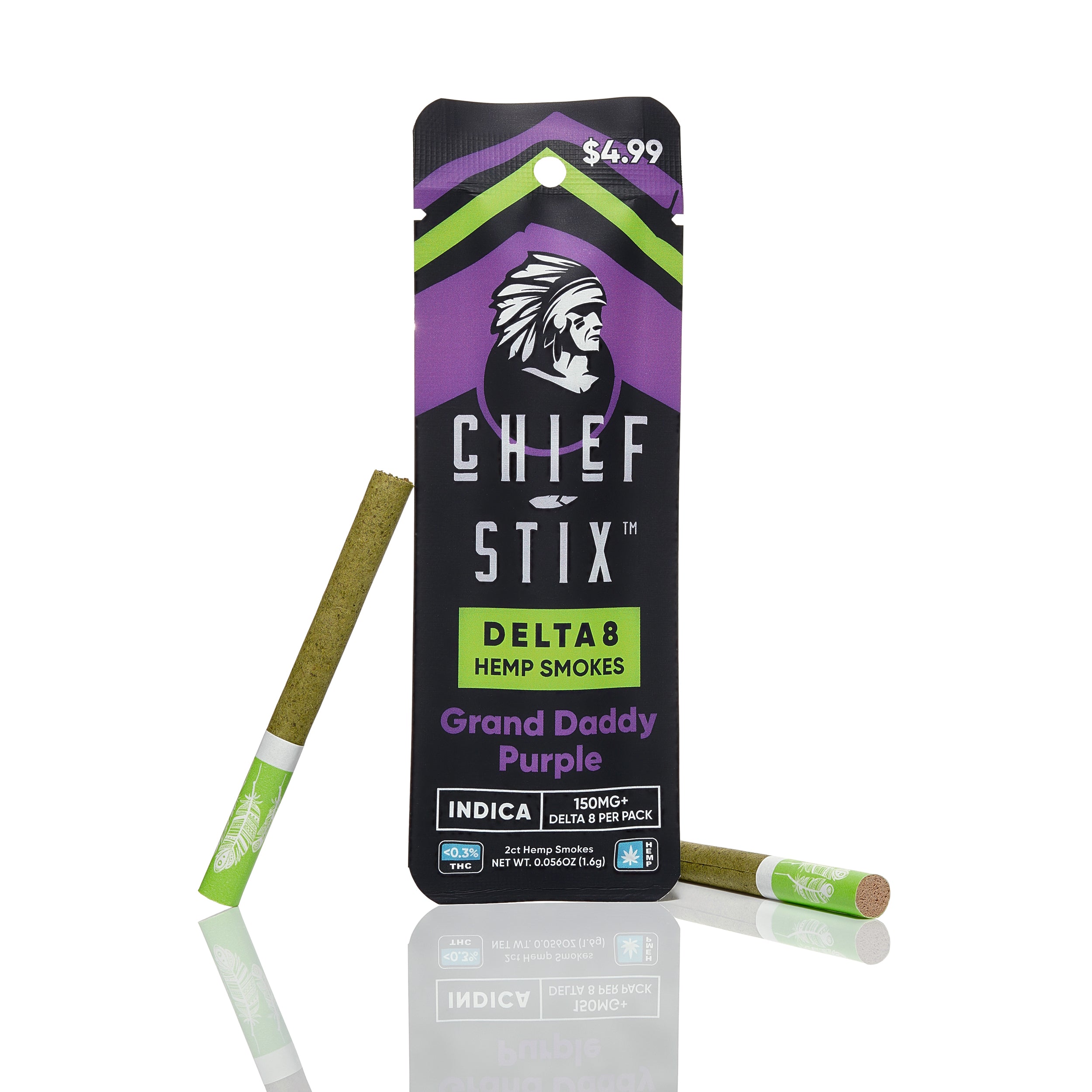 Chief Stix Delta8 Hemp Smokes 2ct Pouch Container (45ct) - Tub