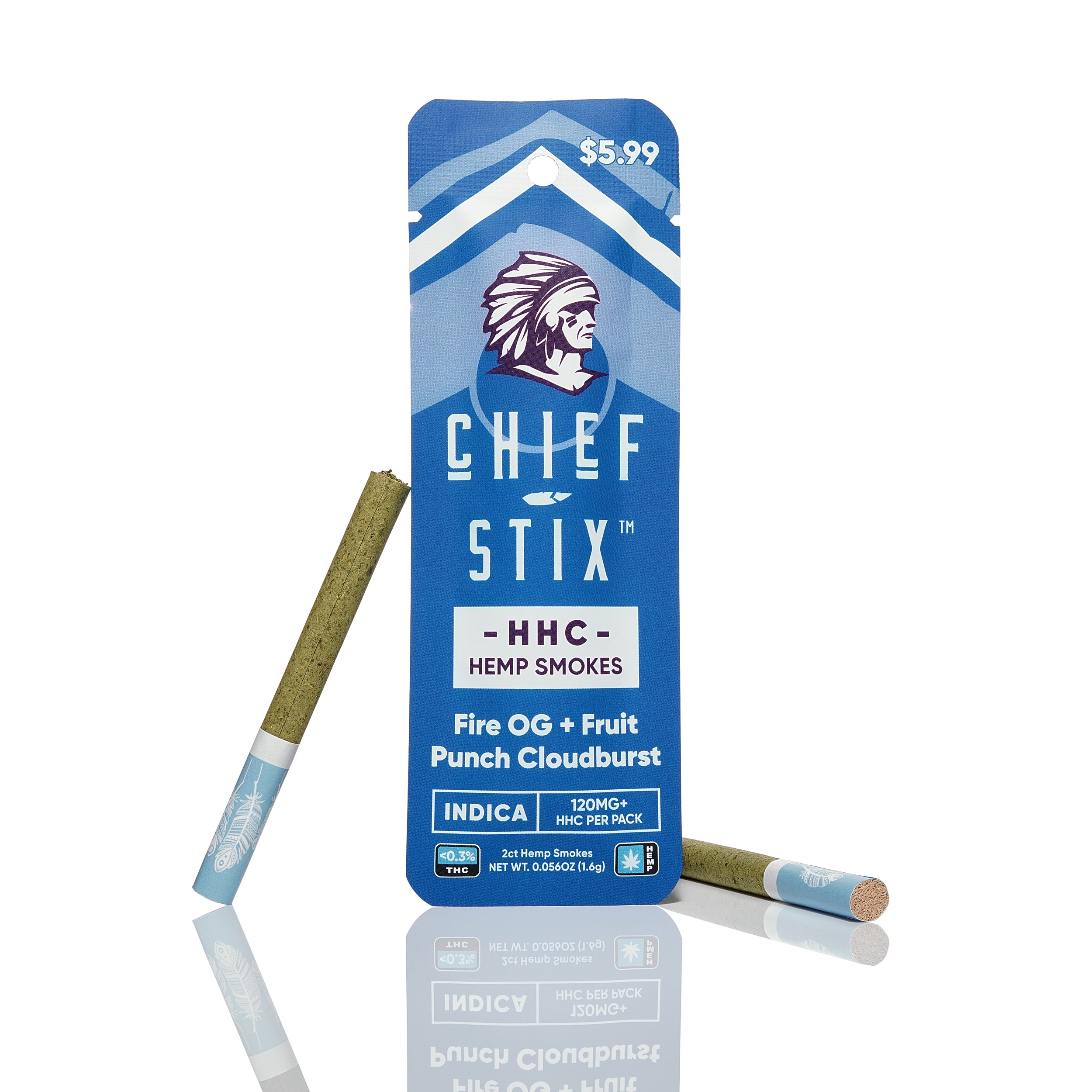 Chief Stix HHC Hemp Smokes 2ct Pouch Container Tub (45ct)